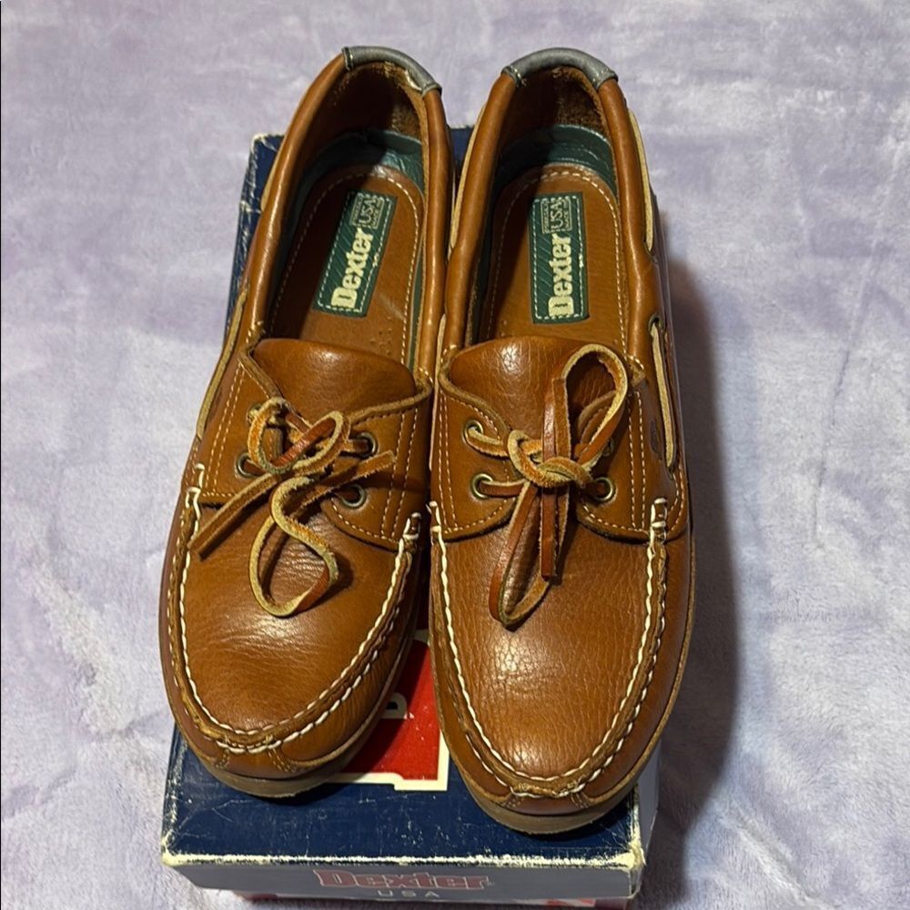 Dexter Newport Brown Leather Boat Shoes Size 9.5